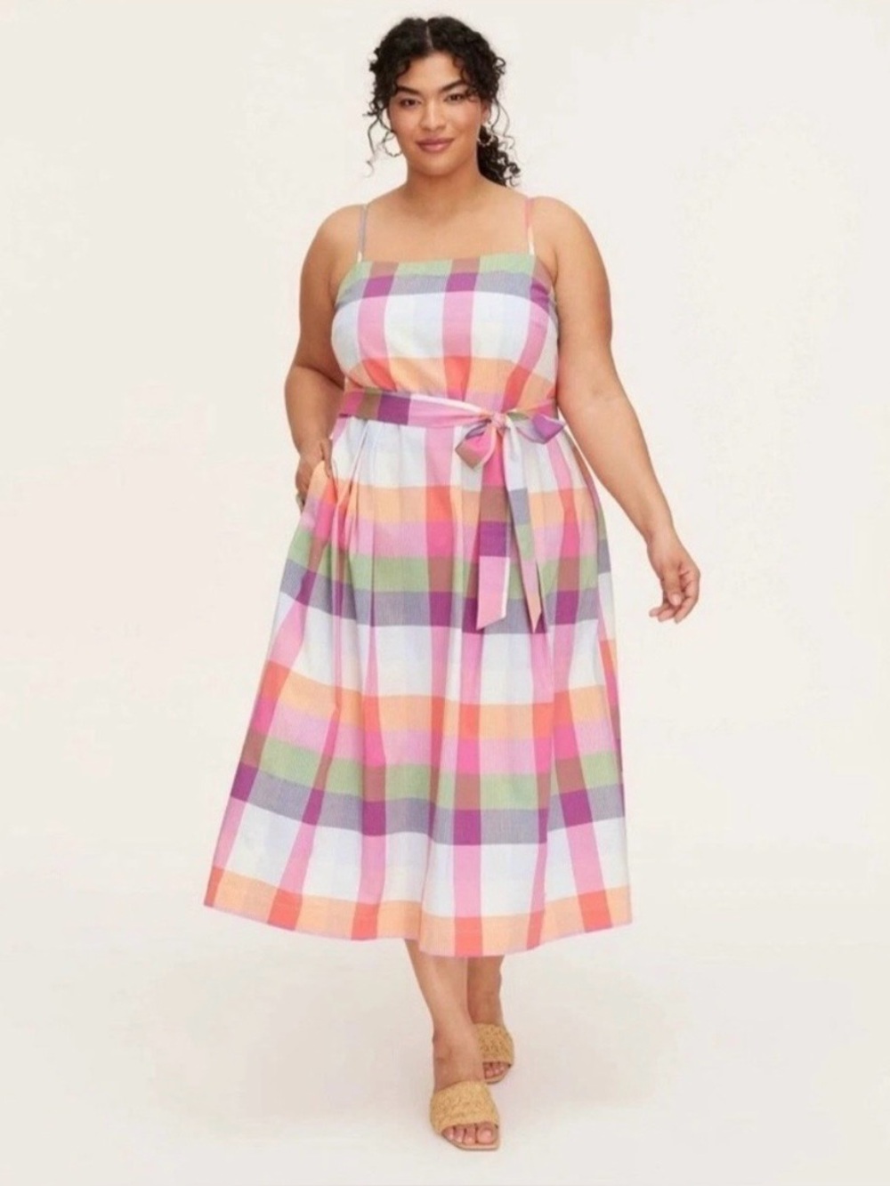 Kate Spade x Target Plaid Tie Waist Midi Dress